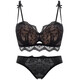 Victoria's Secret (Victoria's Secret) Victoria & aposs Secret underwear for women 2025 new small chest push-up flat chest shows big autumn and winter pure desire black single piece 75A 34B