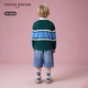 Teenie Weenie Kids 25-year-old boy's color block striped POLO collar T-shirt green 140 cm