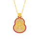 Mingzuan International 18k gold auspicious fortune pendant for women au750 Jinjun with gourd hollow design pendant birthday gift for girlfriend