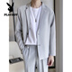 Playboy (PLAYBOY) light mature long-sleeved casual suit men's suit spring and autumn new Korean handsome suit men's suit two-piece black suit jacket + black trousers two-piece set M recommended 105-115 Jin Jin equals 0.5 kg