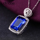Lirokini Necklace Women's Tanzanite Blue Gemstone Pendant High-end Jewelry Valentine's Day Birthday Gift for Wife and Girlfriend 1.4 Carat Brand Gift Box