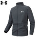Under Armor Sports Stand Collar Jacket Men's 2025 New Outdoor Cycling Clothing Casual Running Stretch Windproof Jacket Dark Gray 2XL