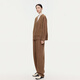 The same style as AUM's big show. AUM's 2025 winter new blended air knitted cardigan jacket, wide-leg pants, light brown top M