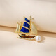 Yalundi sailing brooch, high-end, exquisite and fashionable women's high-end corsage brooch, design niche suit birthday gift
