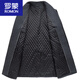 ROMON cashmere coat men's slim winter cotton thickened middle-aged men's stand collar mid-length woolen coat new product gray quilted autumn and winter 5XL 200