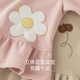 Good Bear Girl Baby Sweater Set Spring and Autumn Girls Sweet Outing Clothes Versatile Bottoming Pants Infant and Toddler Two-piece Set Coral Pink 100