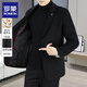 ROMON 2025 new suit jacket winter cotton thickened solid color high quality warm short fashion casual men's suit black 2XL recommended 145-160Jin Jin equals 0.5 kg