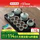 Made in Tokyo, complete tea set, Kung Fu tea set with tea tray, teapot, tea cup, Tianqing Ru Kiln Xi Shi teapot, 16 pieces