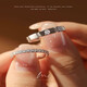 Silver jewelry rings, couple rings, sterling silver row diamond women's rings, men's rings, high-end wedding ring props, a pair of rings, the opening is adjustable
