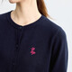 Inman -Pendler Einfacher lässig gestrickter Strickjacke Frauen 2025 Herbst Retro Stickerei Weich bequemer runder Nackenpullover Royal Blue M.