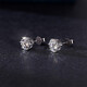 I Do platinum PT950 earrings classic six prongs 50 cents 1 carat cultivated diamond earrings Valentine's Day gift for men and women 50 cents diamond pair