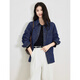 Jingdomeng Dujuan Same Style Dark Blue Denim Shirt Women's 2026 Spring New Lazy Loose Slim Casual Fashion Jacket Dark Blue One Size (120Jin Jin is equal to within 0.5 kg)