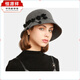 Hengyuanxiang 2025 new wool woolen Korean style top hat for women, fashionable temperament, winter hat, basin hat, autumn and winter warm woolen hat for women, black adjustable