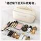Portable cosmetic bag for women when going out 2025 new style high-looking large-capacity storage bag cosmetics partition for college students Milk Apricot White-XL
