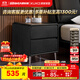 Gujia Home Bedside Table Modern Simple Italian Light Luxury Storage Cabinet Versatile Retro Bedroom Furniture 7882 Black