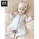 Semir children's spring and autumn baby pure cotton jumpsuit for boys and girls, long-sleeved romper, newborn baby outing home clothes, coffee color 66cm