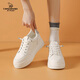 Cardan Road Women's Shoes 2025 New Autumn White Shoes Thick Soled Inner Heightening Women's Skirts Small Versatile Casual Shoes Women Beige 37