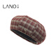 Lannuo red plaid beret women's 2025 autumn new style small face suitable for round face hat pumpkin hat dark red M (56-58cm)
