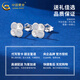 China Gold (CHINA GOLD) PT950 platinum earrings for women, honeycomb four-leaf clover platinum earrings, light luxury anniversary birthday gift for girlfriend, platinum honeycomb four-leaf clover earrings, one pair, about 2.2g, brand gift box