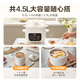Supor electric stew pot, water-proof stew pot, household soup pot, bird's nest stew pot, 4.5L stew pot, steaming and stew all-in-one multi-function pot, five galls in one pot, white porcelain 2.5L with steamer