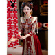 Playboy (PLAYBOY) velvet bridal Xiuhe suit 2025 new Chinese wedding dress out of the pavilion wedding toast dress slim wedding dress petite LT2025 official flagship version S