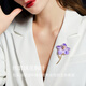 Jay's intangible cultural heritage handmade iris velvet flower brooch, temperament brooch, birthday gift for elder mother and mother-in-law, Yalan (velvet flower + pearl)