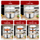 KEGOO 304 stainless steel steamer three-layer 30cm steaming dual-purpose soup pot visible lid steamer household KG576