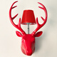 Shusheng European wall lamp indoor foyer Nordic retro industrial style deer antler lamp personalized creative living room aisle American antique deer head decoration B3036-red
