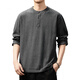 MAGIOPY luxury high-end brand men's American retro Henry long-sleeved sweater men's spring and autumn new fashion brand T-shirt dark gray S recommended weight 95-115Jin Jin equals 0.5 kg