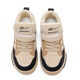 Pull-back children's shoes, children's cotton shoes, winter new velvet warm boys' sports shoes, high-top sneakers TH1826, beige black 34