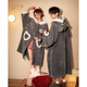 Gongdie thermal storage type autumn and winter couple pajamas for women, thickened coral velvet warm cartoon hooded home clothes for men