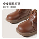 Shepherd boy baby boots winter velvet warm leather boots stylish soft sole Martin boots little girl short boots Mocha Brown 28