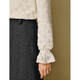 INMAN palace style brushed knitted lace shirt 2026 winter women's new lantern sleeve shirt off-white M