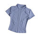 2024 new summer style nude short-sleeved T-zip fitness clothes women's cycling clothes outdoor sports yoga training tops blue S S