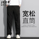 JEEP SPIRIT Jeep Casual Pants Men's Autumn and Winter Straight Pants Men's Multi-Pocket Workwear Men's Pants Dark Gray 2XL