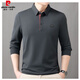 Pier Cardin Brand Autumn New Men's Long Lapel Lapel Lapel Camiseta suelta Polo de mediana edad de mediana edad Camiseta de Paul Paul 9918 Negro-Flagot L 170 Sugerencia 110-130Jin [Jin es igual a 0,5 kg]