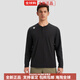 DESCENTE Essential series simple Henry collar quick-drying long-sleeved sports T-shirt sweater for men BK-BLACK L