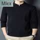 MLEX Tianjun Department Store Men's 2025 New Business Sweater Double-sided German Velvet Bottoming Shirt Men's Henry Collar Long Sleeve White 2XL (Recommended 150-170 Jin Jin equals 0.5 kg)