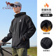 Camel (CAMEL) thin velvet windbreaker men's outdoor waterproof and windproof jacket J13CZ0L7070A Phantom Black XL