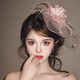 Lu Shanwu top hat female French socialite pink mesh temperament elegant high-end hair accessories daughter banquet bride headdress veil feather flower top hat pink
