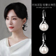 QPQK natural freshwater pearl earrings, feminine, high-end, niche, 2025 new style young earrings, authentic earrings, white shell earrings