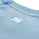 Skechers boys' knitted pullover sweatshirt autumn and winter plus velvet to keep warm and fashionable versatile long-sleeved top P424B005 light antique blue /04B2 160