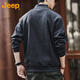 Jeep (JEEP) sweatshirt men's autumn and winter half-zip loose casual retro bottoming shirt top men's gray XL
