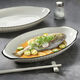 Pupan Double-Ear Ceramic Fish Plate Home 2024 New Steamed Fish Special Plate Feel Large Fish Basin Fish Bowl Fish Plate Black Line Xuanyue 12-inch Double-Ear Fish Plate