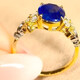HEEKAIYI Sapphire Ring for Women Royal Blue 18k Gold Diamond Ring Chinese Valentine's Day Birthday Gift for Wife and Girlfriend Selected 2.09 Carat/Royal Blue
