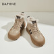DAPHNE Daphne German training shoes women's velvet warm autumn and winter new retro Maillard thick-soled casual sports high-top sneakers winter camel velvet heel height 4cm 39 (245mm) standard size