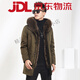 Winter new parka men's medium-length mink coat American raccoon fur collar hooded high-end men's custom-made black L 170