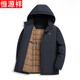 Hengyuanxiang Middle-aged and Elderly Men's Cotton Clothes 2025 Winter Removable Hooded Jacket Dad's Windproof Warm Cotton Clothes