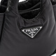 PRADA Enamel-coated Metal Triangle Logo Magnetic Buckle Closure Soft Nappa Leather Handbag Mini Women's Black Basic Pack (Bag + Dust Bag)