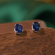 18k gold natural sapphire stud earrings, simple, versatile, small and exquisite earrings
